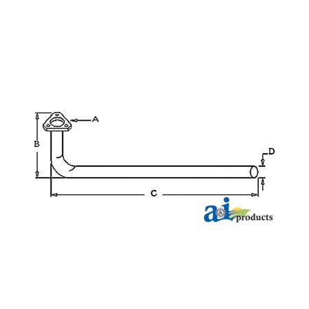 A & I Products Exhaust Pipe 27" x3.5" x3.5" A-508826M92
